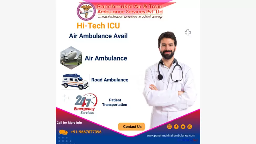 Hire Panchmukhi Air and Train Ambulance Service in Pathankot with Modern Medical Equipment
