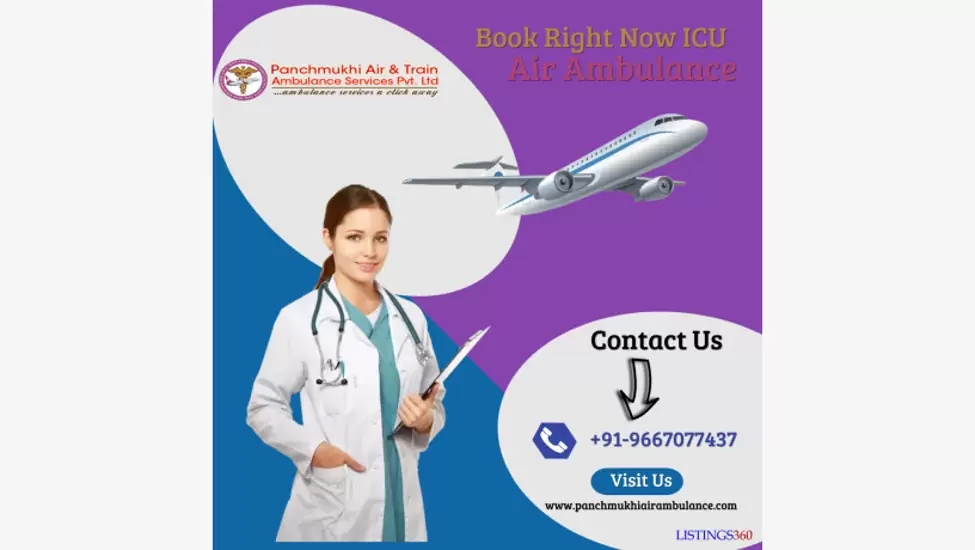Acquire Panchmukhi Air and Train Ambulance Service in Rajkot with High-tech Ventilator Setup
