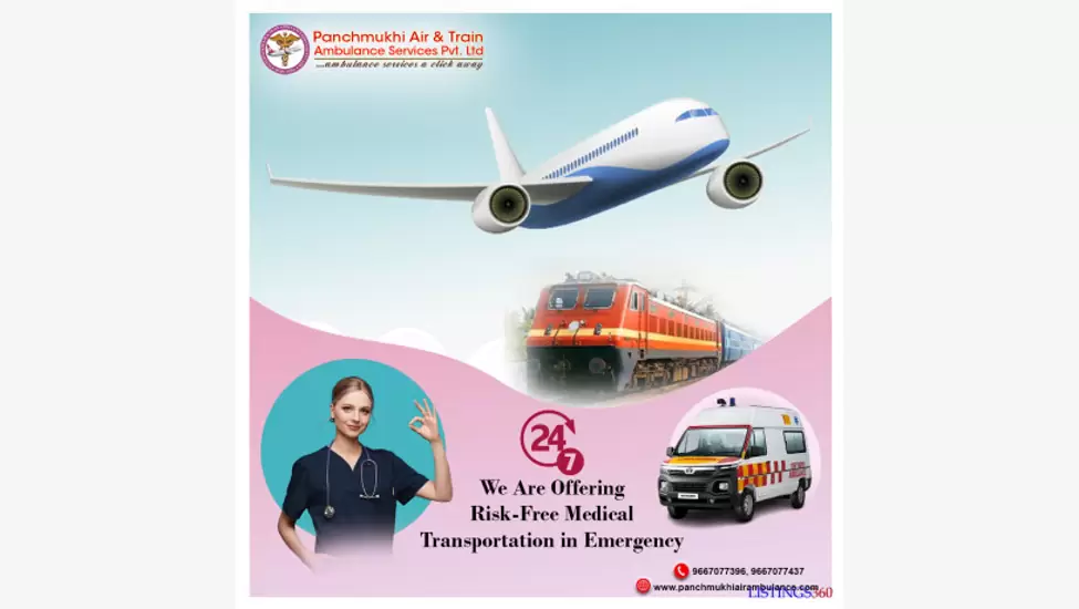 Hire Panchmukhi Air and Train Ambulance Service in Mangalore with Modern Healthcare Equipments