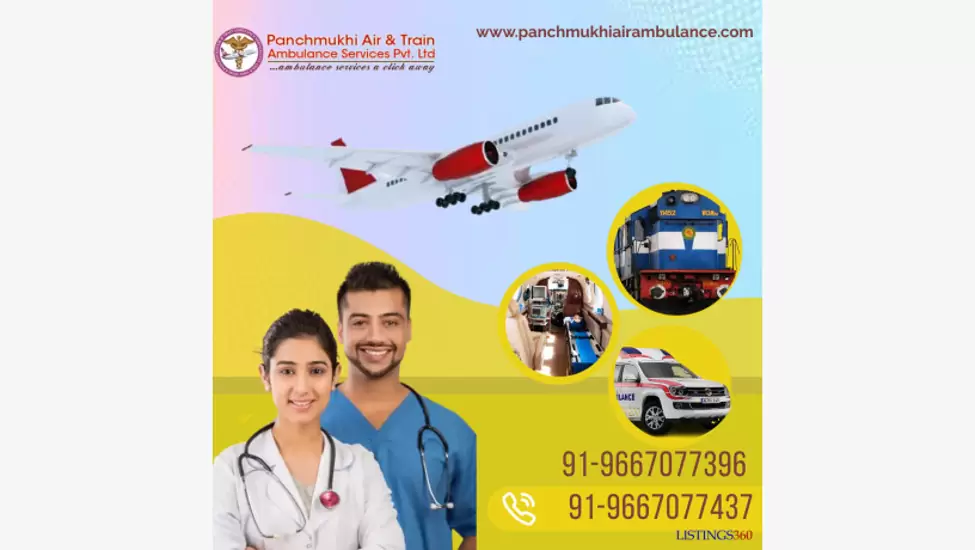 Hire Panchmukhi Air and Train Ambulance Service in Nanded with a Hi-tech ICU Setup at a Low Fee